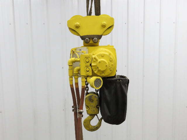 Yale KAL 2 Ton 4000Lb Pneumatic Air Chain Hoist 10' Lift Pendant & Push Trolley