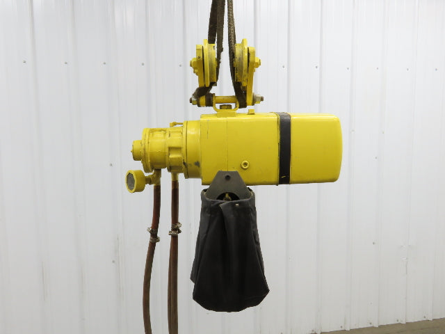 Yale KAL 2 Ton 4000Lb Pneumatic Air Chain Hoist 10' Lift Pendant & Push Trolley