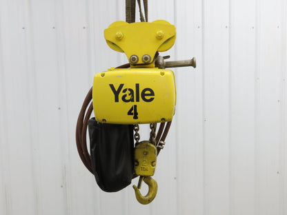 Yale KAL 2 Ton 4000Lb Pneumatic Air Chain Hoist 10' Lift Pendant & Push Trolley