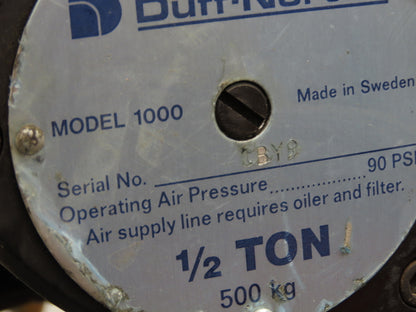 Yale Duff-Norton 1000Lb 1/2 Ton Pneumatic Air Chain Hoist 14' 8" Lift Pull Chain