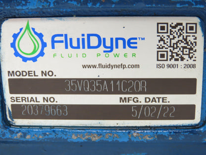 Vickers FluiDyne 35VQ 35A 11C 20R Hydraulic Vane Pump 35-53 GPM 3000 PSI SAE-C