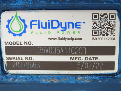 Vickers FluiDyne 35VQ 35A 11C 20R Hydraulic Vane Pump 35-53 GPM 3000 PSI SAE-C