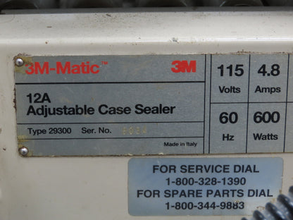 3M-Matic 12A Carton Sealer Adjustable Case Sealing System 115V Top Taper