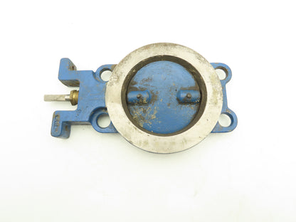 5" Wafer Style Butterfly Valve Cast Iron Disc Metal Seat No Handle