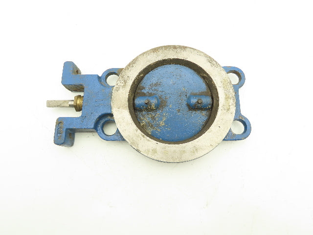 5" Wafer Style Butterfly Valve Cast Iron Disc Metal Seat No Handle