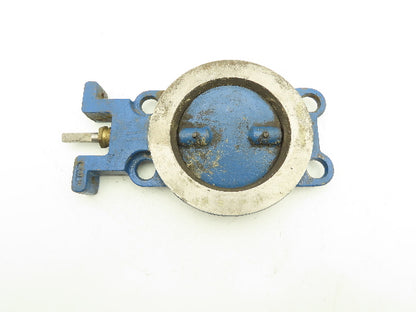 5" Wafer Style Butterfly Valve Cast Iron Disc Metal Seat No Handle