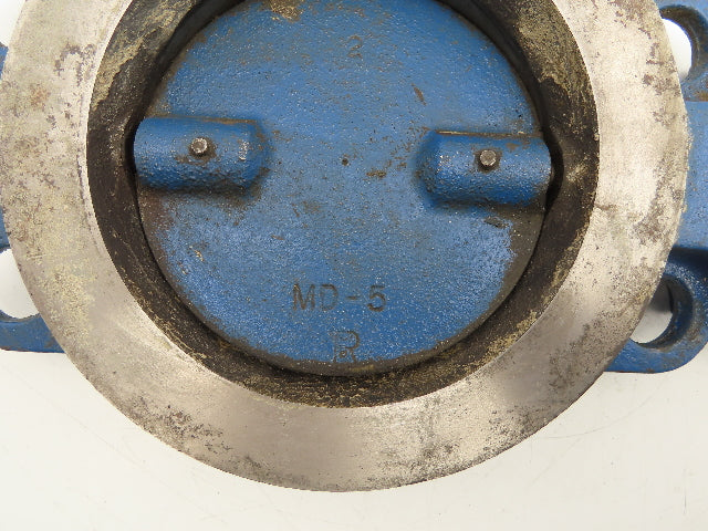 5" Wafer Style Butterfly Valve Cast Iron Disc Metal Seat No Handle