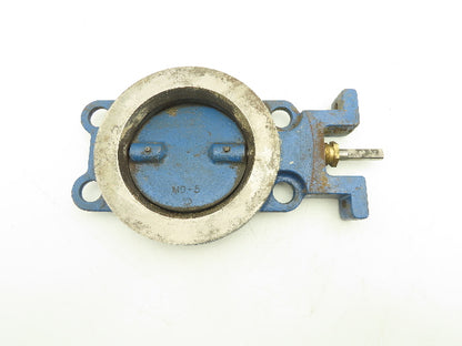 5" Wafer Style Butterfly Valve Cast Iron Disc Metal Seat No Handle