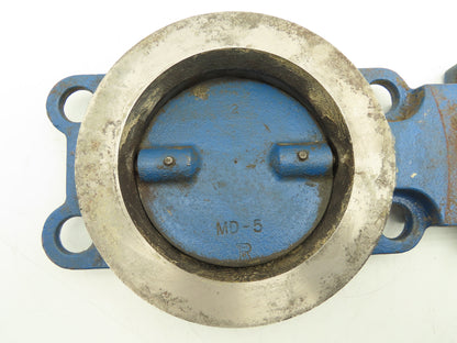 5" Wafer Style Butterfly Valve Cast Iron Disc Metal Seat No Handle