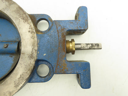 5" Wafer Style Butterfly Valve Cast Iron Disc Metal Seat No Handle