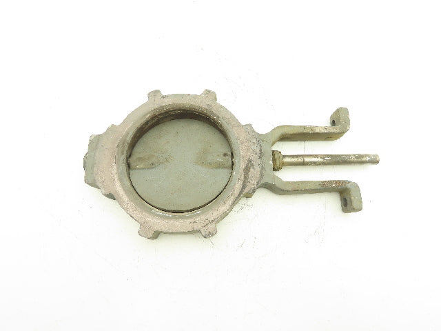 5" Wafer Style Butterfly Valve Cast Iron Disc Metal Seat No Handle