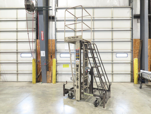 Cotterman Maxi Lift 15' Manual Man Lift Elevating Work Platform Ladder 300 Lb