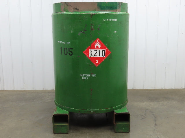 Fabricated Metals Liqua-Bin Round Liquid Storage Tank 330 Gal Steel IBC Tote