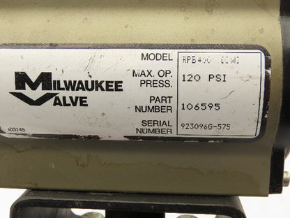 Milwaukee CL223E 3" Butterfly Valve 4-Lug w/Pneumatic Actuator RPB450
