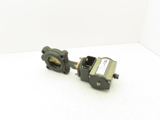 Milwaukee CL223E 3" Butterfly Valve 4-Lug w/Pneumatic Actuator RPB450