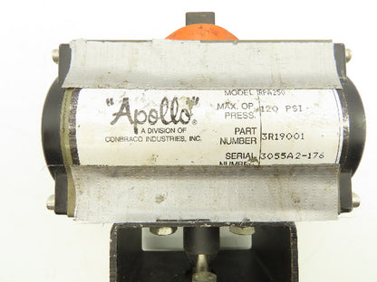 Milwaukee 1-1/2" Threaded Butterfly Valve w/Pneumatic Actuator RPA250