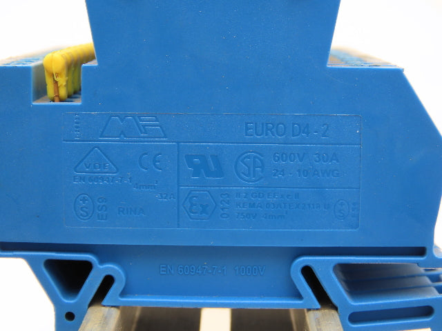 Morsettitalia Terminal Block Fuse DIN Rail 600V 30A 24-10AWG Lot of 162