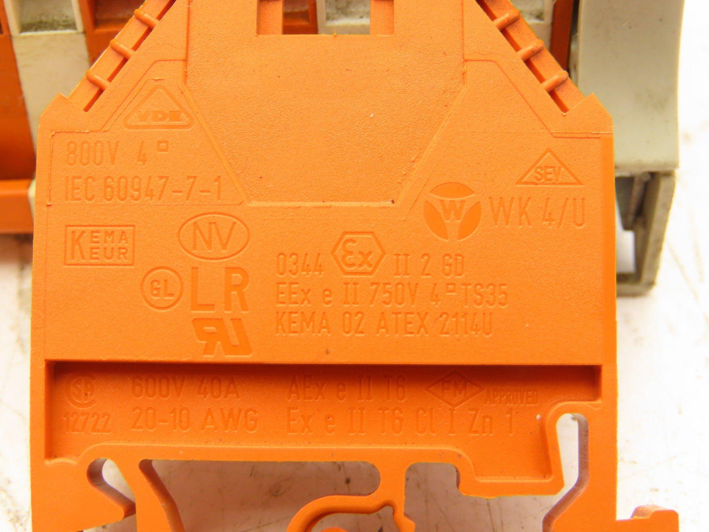 VDE Morsettitalia Wago AP 2.5-4 Terminal Block 600V DIN Rail Lot of 91