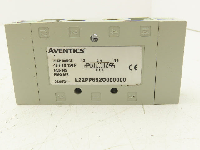 Aventics L22PP652O000000 Pneumatic Air Spool Valve 5/3 Type 1/4" NPT