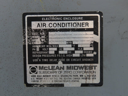 Mclean Midwest 36-0416-101 Electrical Enclosure Air Conditioner 4000 BTU 115V