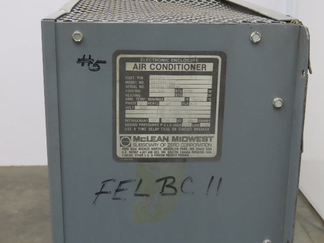 Mclean Midwest 52-1026-014 Electrical Enclosure Air Conditioner 10000 BTU 460V