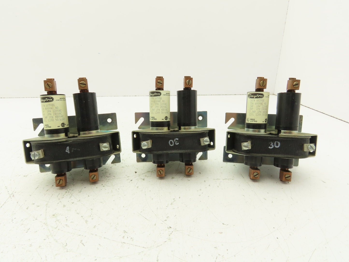 Dayton 6X598E Mercury Contactor Displacement Relay 120VAC Coil 2 Pole Lot of 3