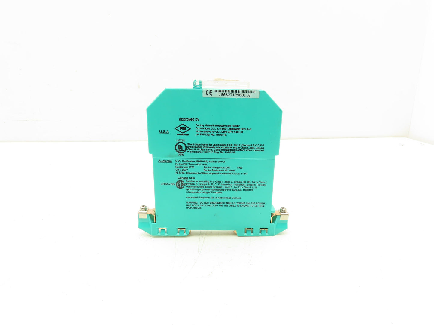 Pepperl+Fuchs Z728 Safe Snap Zener Barrier 28VDC 93mA 1 Channel Lot Of 5