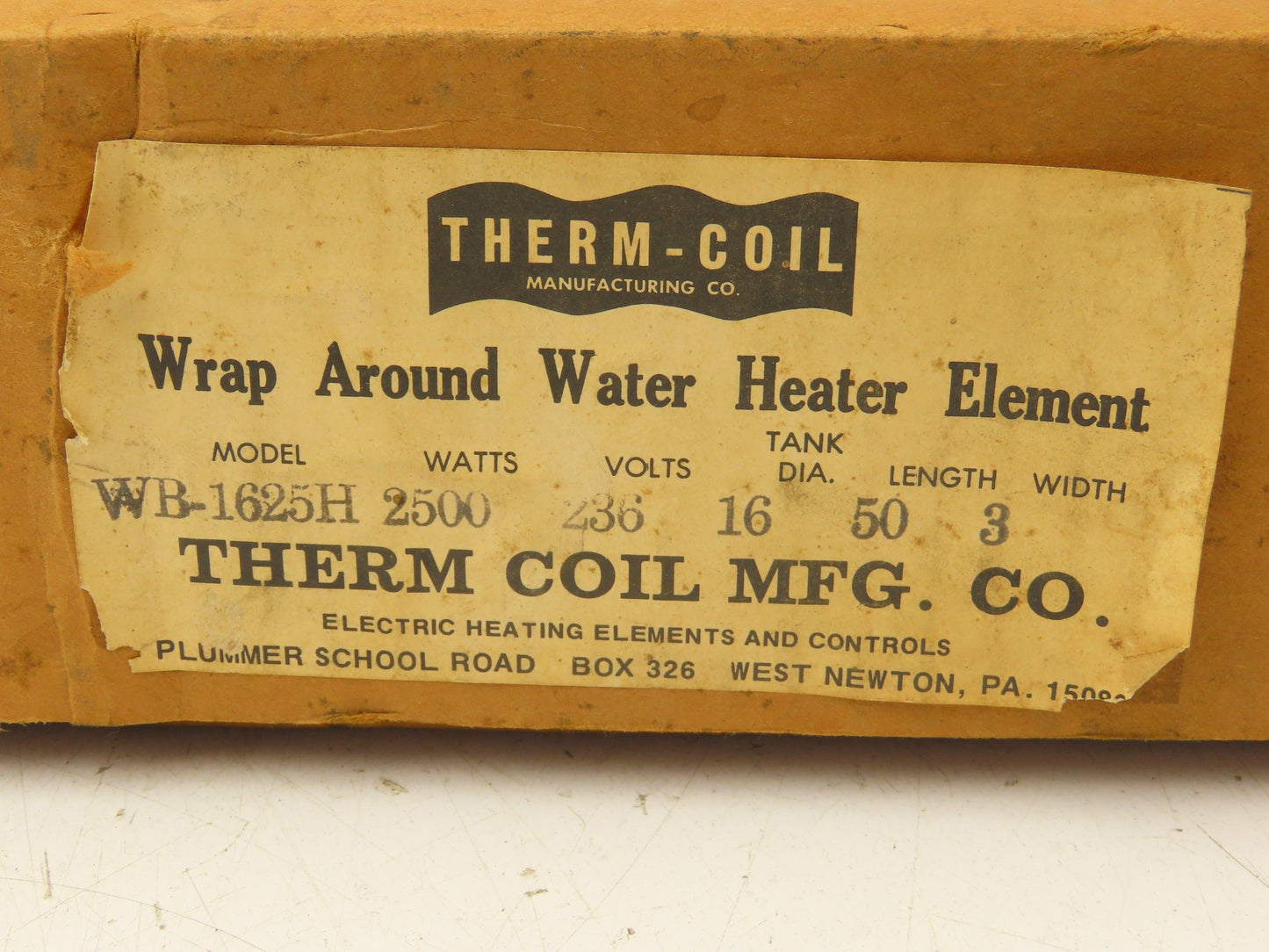 Therm-Coil WB-1625H Wrap-Around Band Heater Element 16" Tank 2500W 230V 3"x 50"