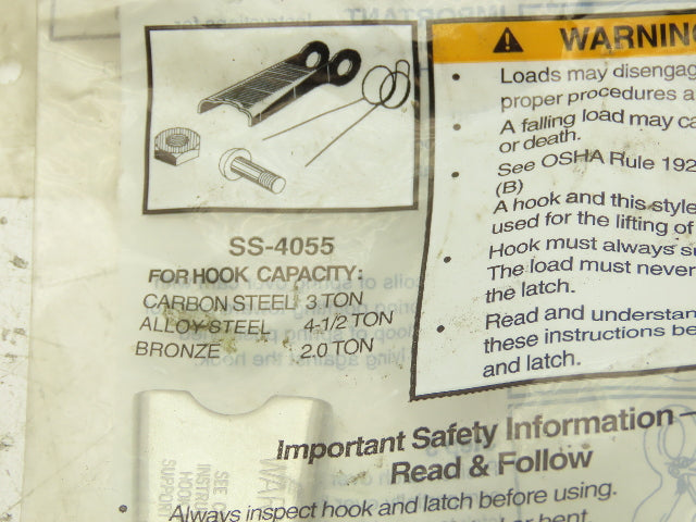 Crosby SS-4055 Hook Latch Kit 4.5 Ton (Alloy Steel) Lot of 5