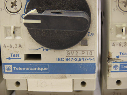 Telemecanique GV2-P10 Motor Starter Circuit Breaker 4-6.3A 3 Pole Lot of 5