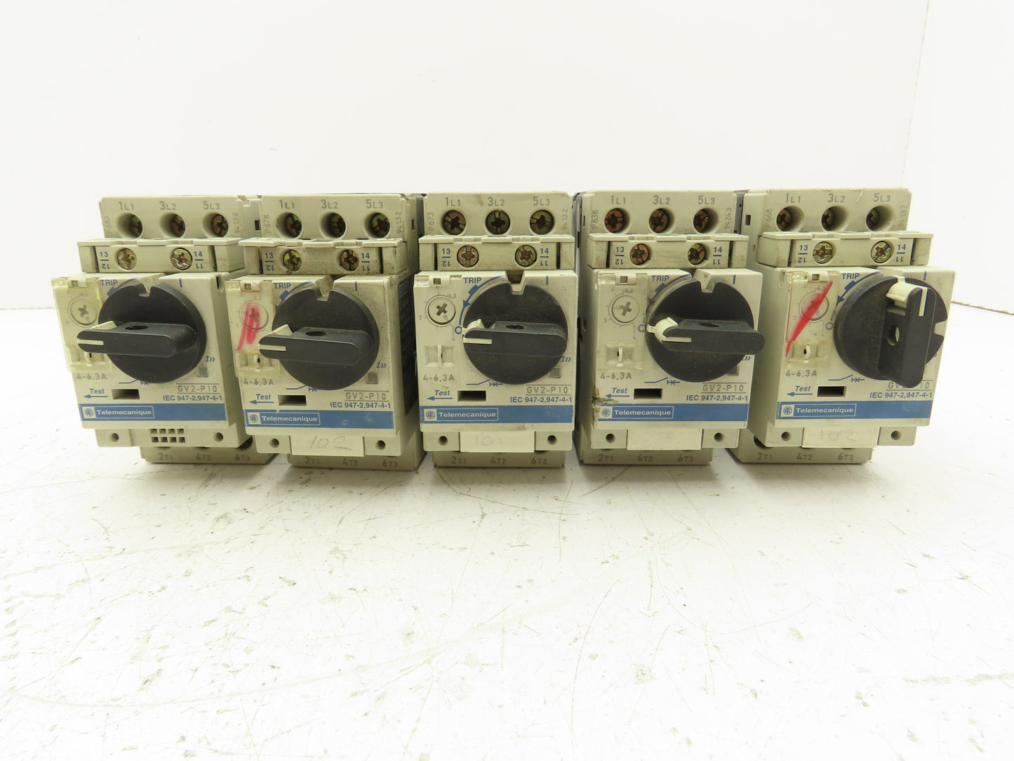Telemecanique GV2-P10 Motor Starter Circuit Breaker 4-6.3A 3 Pole Lot of 5