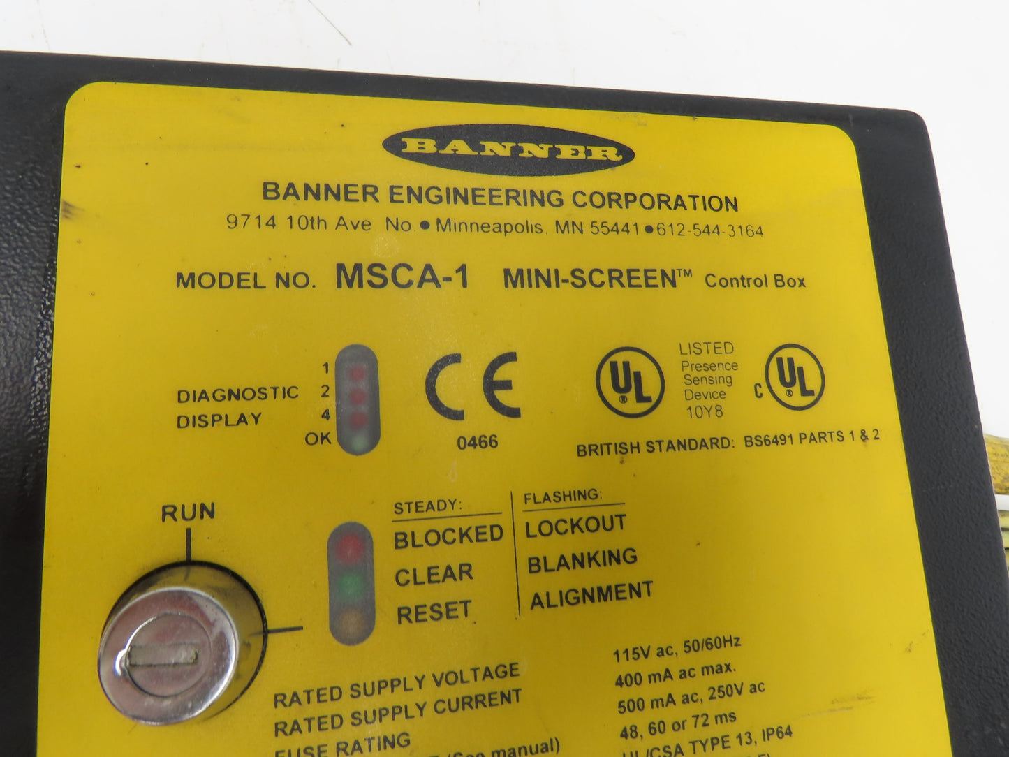 STI MiniSafe Banner MS4500 Light Curtain Transmitter & Receiver MS4532R/MS4532X