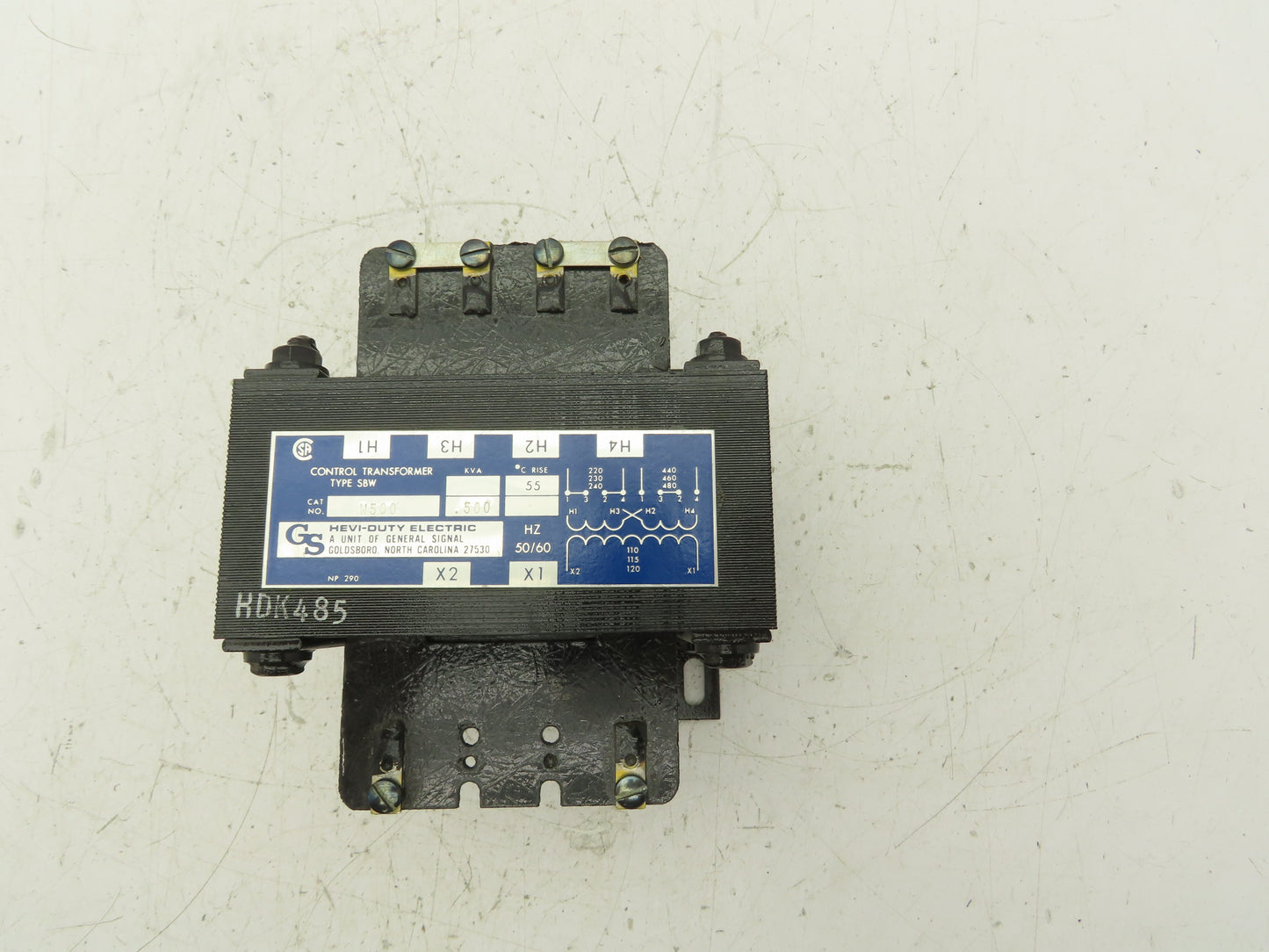 General Signal W500 industrial Control Transformer .500kVA 220/480V