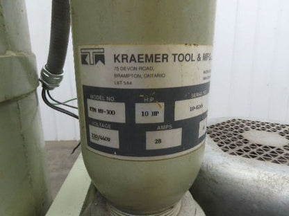 Kraemer KTM HV-300 Dust Collector High Vacuum 10Hp 230/460V 100" Vacuum