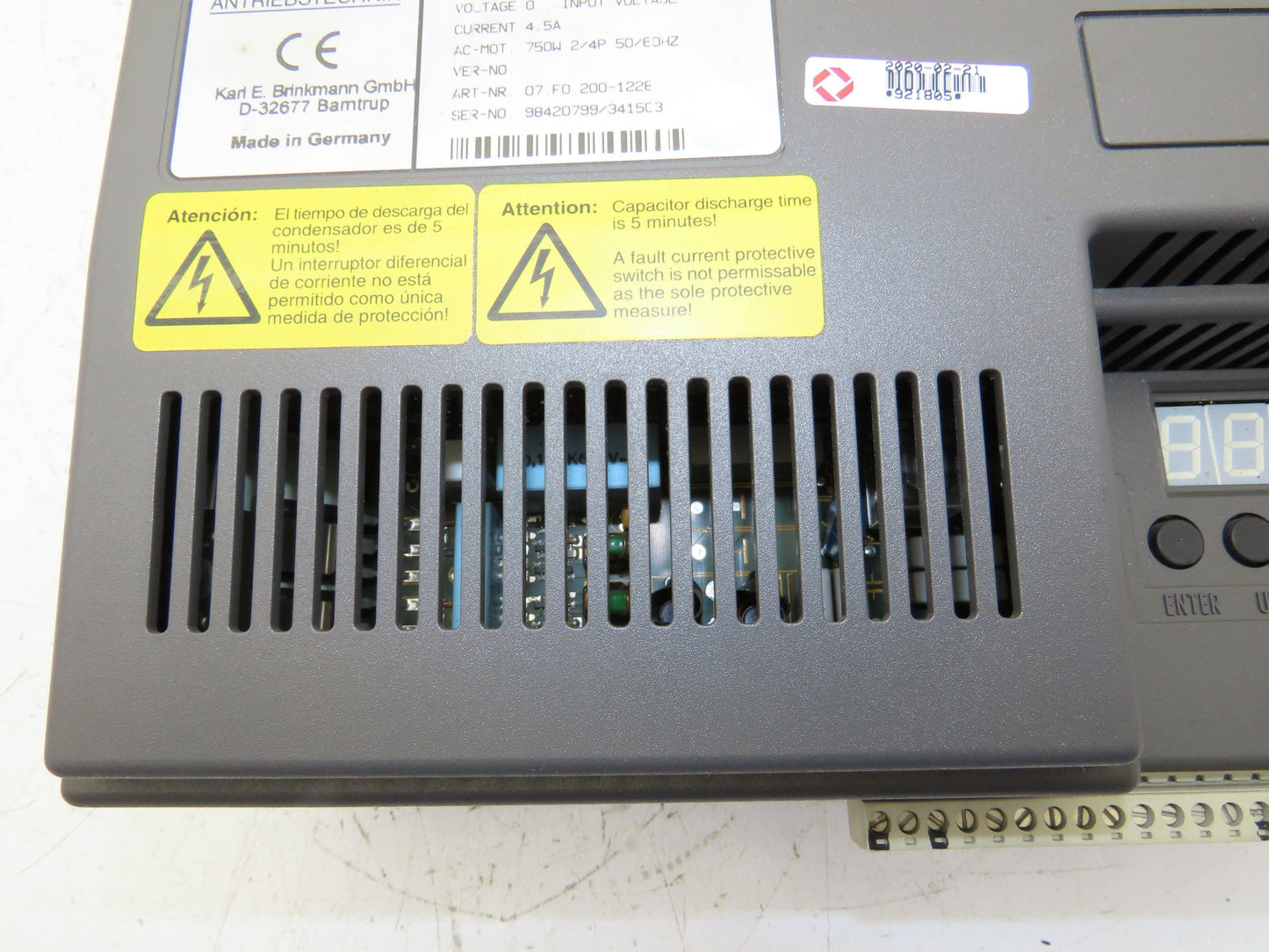 KEB 07.F0.200-1228 200-240VAC 1 PH Input 4.5A 750W Output Frequency Inverter