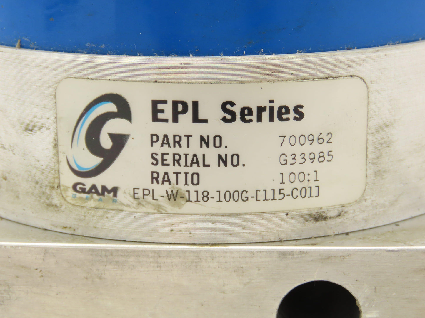 GAM EPL-W-118-100G-[115-C01] Inline Planetary Gearbox 100:1 Reducer 250 RPM