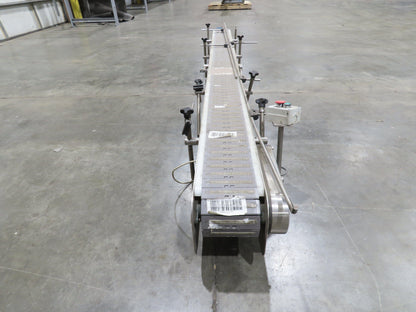 6"x 9' 10" Tabletop Belt Stainless Bottle Conveyor End Drive DC Stepper Motor