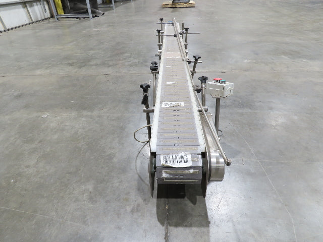 6"x 9' 10" Tabletop Belt Stainless Bottle Conveyor End Drive DC Stepper Motor
