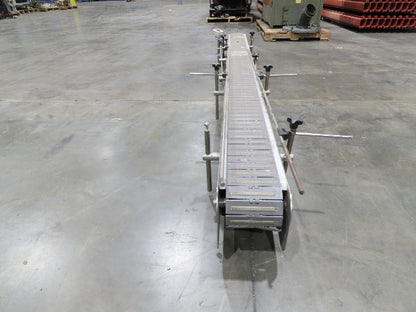 6"x 9' 10" Tabletop Belt Stainless Bottle Conveyor End Drive DC Stepper Motor