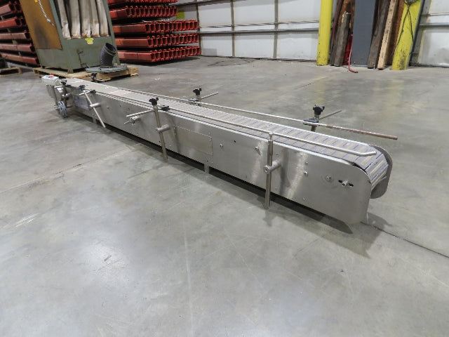 6"x 9' 10" Tabletop Belt Stainless Bottle Conveyor End Drive DC Stepper Motor