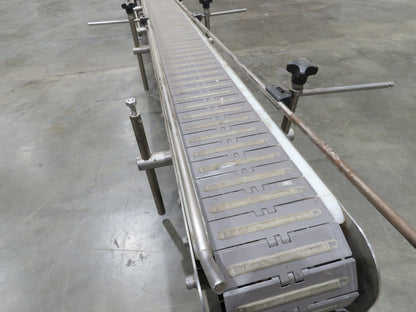 6"x 9' 10" Tabletop Belt Stainless Bottle Conveyor End Drive DC Stepper Motor