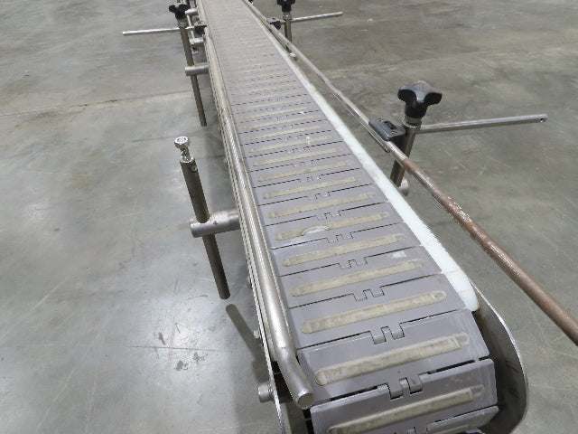 6"x 9' 10" Tabletop Belt Stainless Bottle Conveyor End Drive DC Stepper Motor