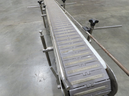 6"x 9' 10" Tabletop Belt Stainless Bottle Conveyor End Drive DC Stepper Motor