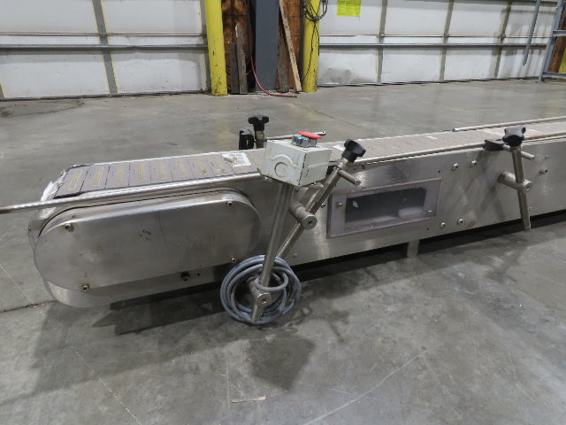 6"x 9' 10" Tabletop Belt Stainless Bottle Conveyor End Drive DC Stepper Motor
