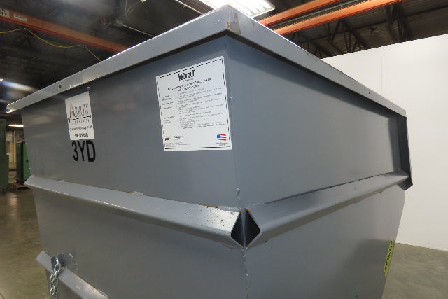 Wright 30055-GRY 3 YD Self Dumping Hopper 4000lbs Trash Recycling 10 Gauge Bin