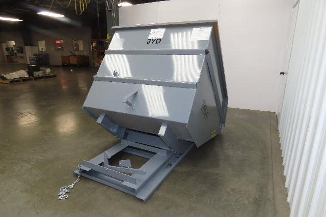 Wright 30055-GRY 3 YD Self Dumping Hopper 4000lbs Trash Recycling 10 Gauge Bin