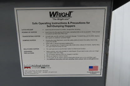 Wright 30055-GRY 3 YD Self Dumping Hopper 4000lbs Trash Recycling 10 Gauge Bin