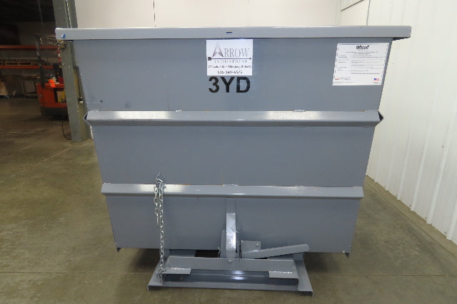 Wright 30055-GRY 3 YD Self Dumping Hopper 4000lbs Trash Recycling 10 Gauge Bin