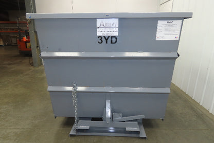 Wright 30055-GRY 3 YD Self Dumping Hopper 4000lbs Trash Recycling 10 Gauge Bin