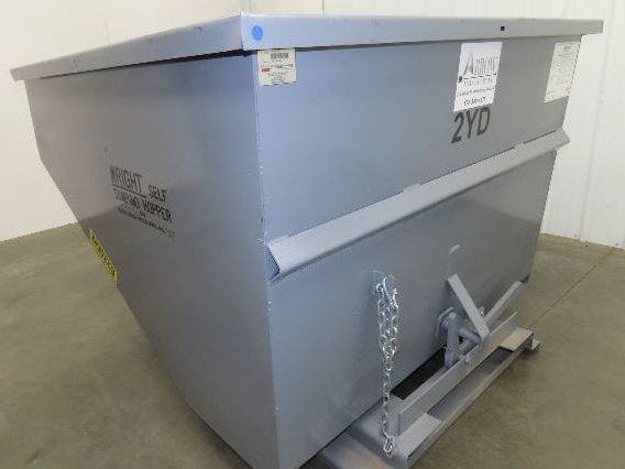 Wright 20055-GRY 2 YD Self Dumping Hopper 4000lbs Trash Recycling 10 Gauge Bin